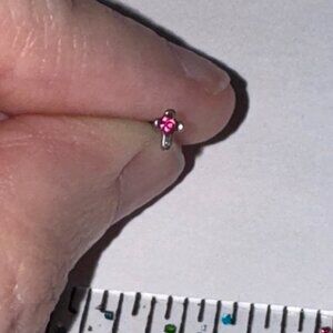 20 Gauge Hot Pink Straight Cross Nose Ring